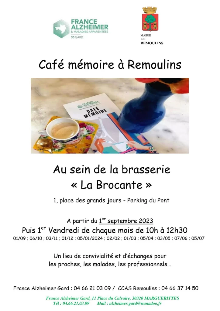 caf&eacute; memoire france alzheimer &agrave; remoulins